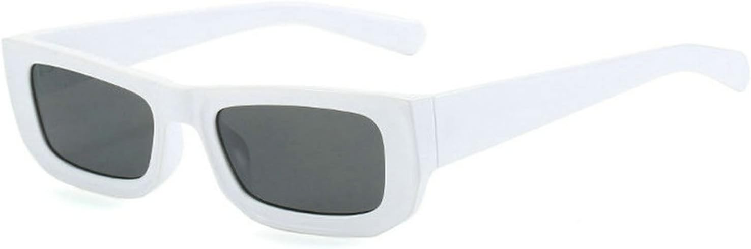 

COTIA Модные маленькие прямоугольные солнцезащитные очки для женщин с градиентными линзами, защита от УФ-излучения UV400, винтажные панк-очки для мужчин с леопардовым принтом, White