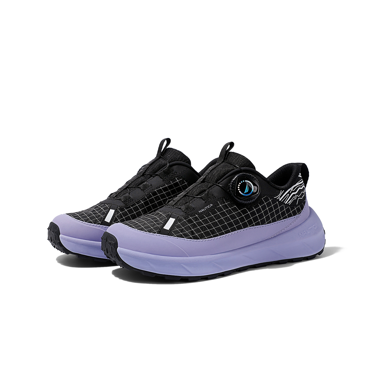 NAUTICA Slip Resistant Cushioning Abrasion Resistant Breathable Low top Running Shoes Charcoal Gray Purple Teenagers — фото 3