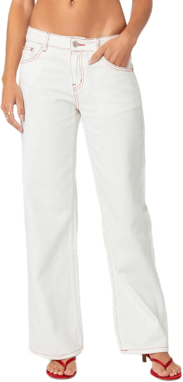 

Женские джинсы прямые широкие мешковатые high waisted relaxed fit деним Fuguibadn