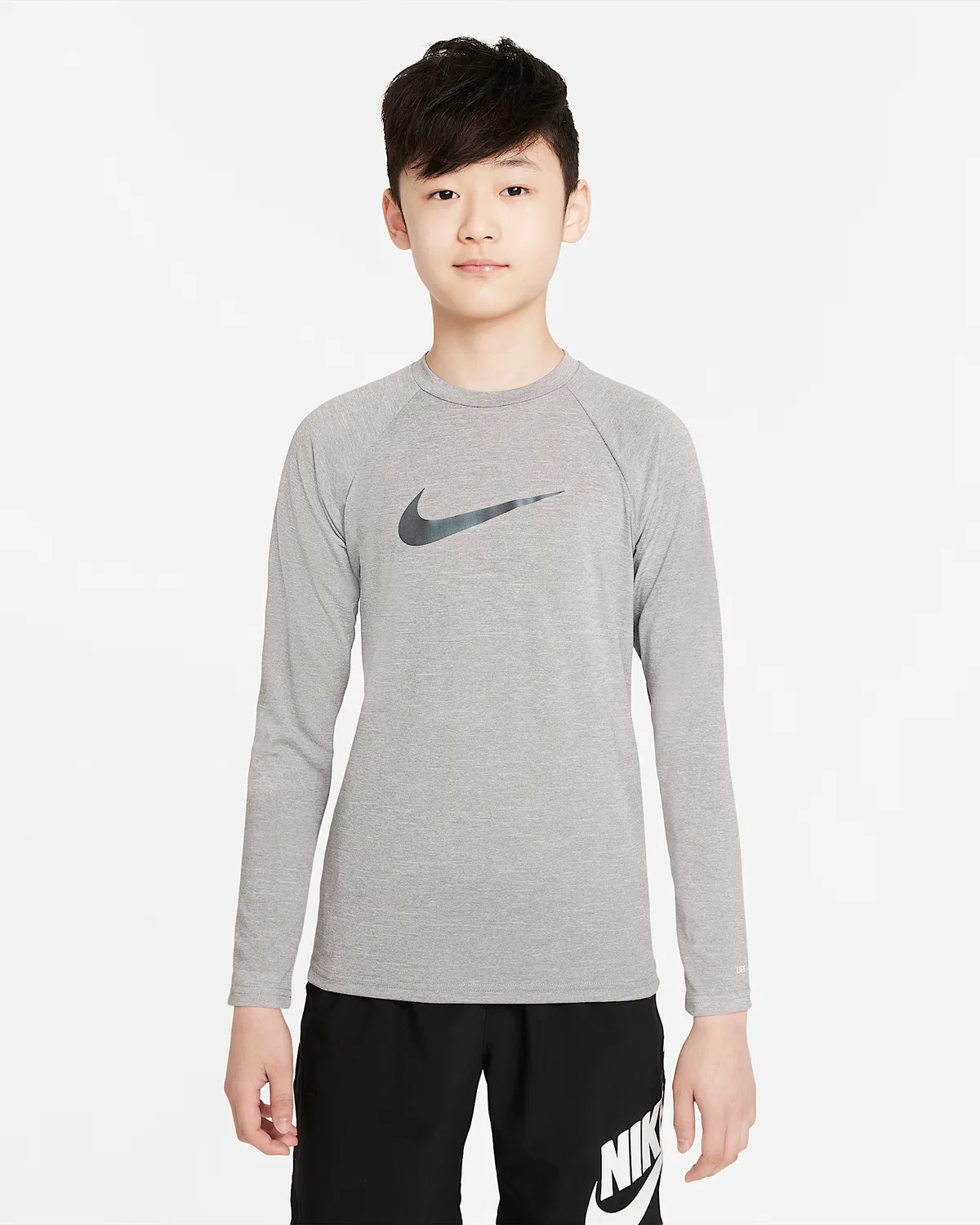 Детская (мальчиковая) длинная футболка Nike Swim Hydroguard Essential Dri-FIT UV, Particle Grey