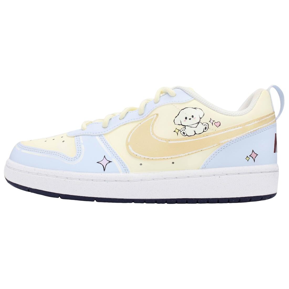 

Кроссовки Nike Court Borough Skateboard Shoes Women's Low-Top Blue Yellow, синий/желтый