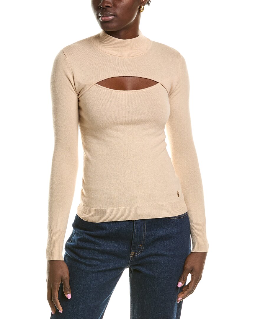 

Свитер Milly Cutout из смеси шерсти и кашемира с высоким воротом, коричневый