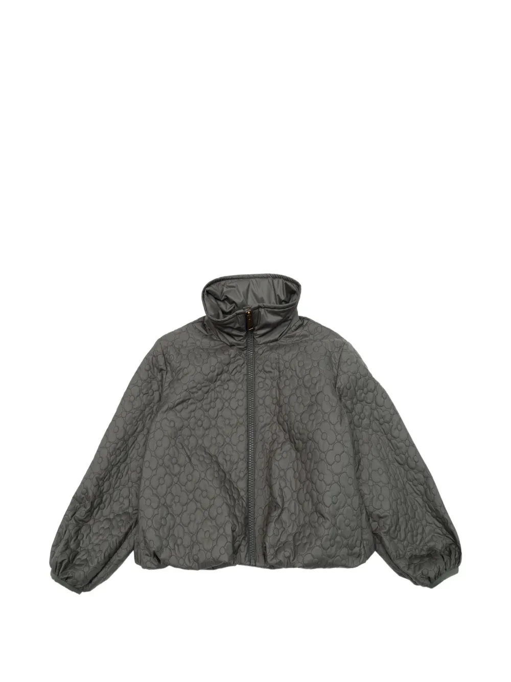 Стеганая куртка Kamelya с цветочным узором Moncler Enfant, серый