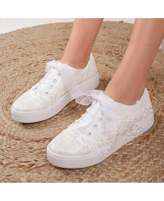 Элайс Кружевные свадебные кроссовки Forever & Always Shoes, белый — фото 4