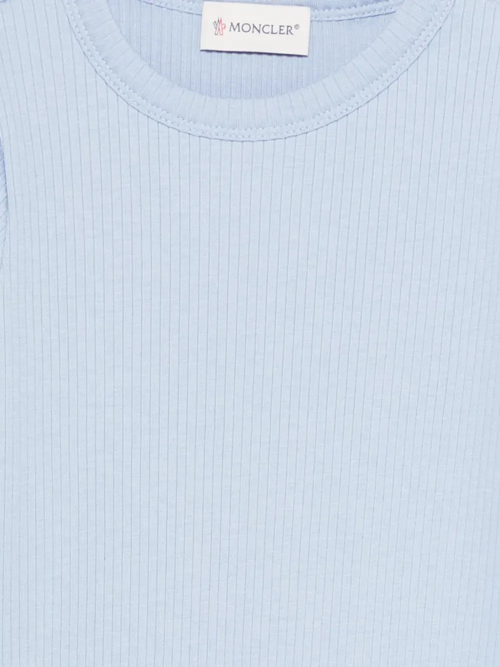 Ребристая кружевная футболка Moncler Enfant, синий — фото 3