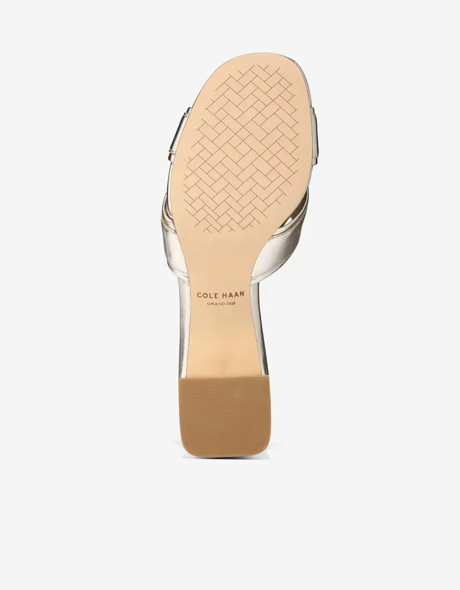 Женские босоножки с перекрещенными каблуками из кожи Cole Haan, золотой — фото 2