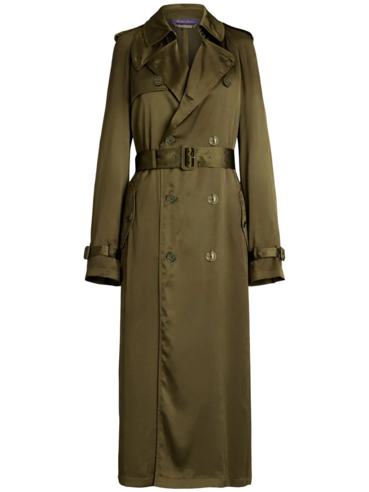 

Тренч с поясом от Ralph Lauren Collection, зеленый