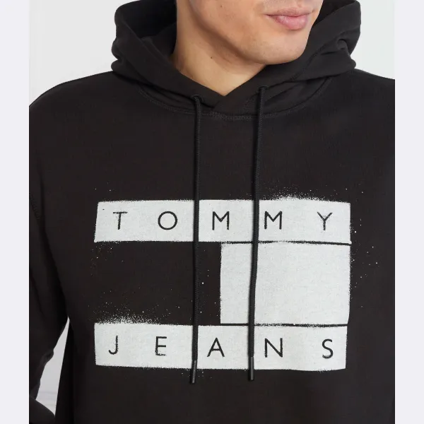 Толстовка стандартного кроя с флагом и спреем Tommy Hilfiger, черный — фото 3