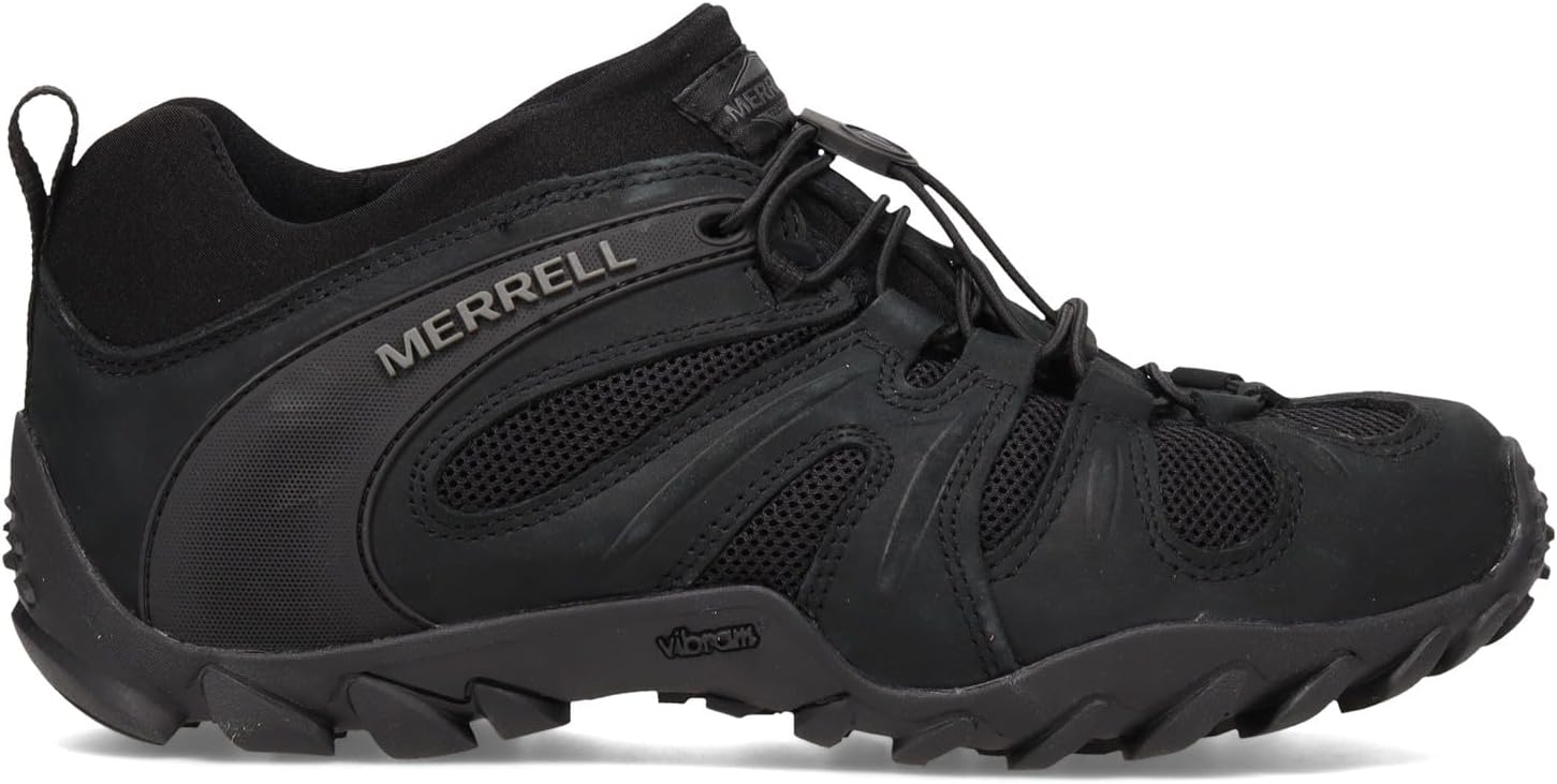 Мужские тактические ботинки Merrell Chameleon 8 Stretch, водонепроницаемый нубук и верх из сетки, ультра-легкие походные боевые ботинки, черный — фото 3