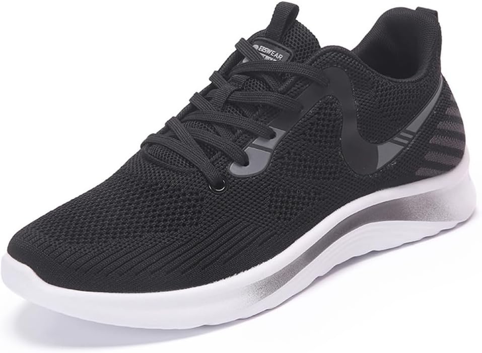 

Мужские повседневные кроссовки Asifn с сеткой, легкие, дышащие, удобные для ходьбы, бега, занятий спортом на свежем воздухе, с противоскользящей подошвой, черный