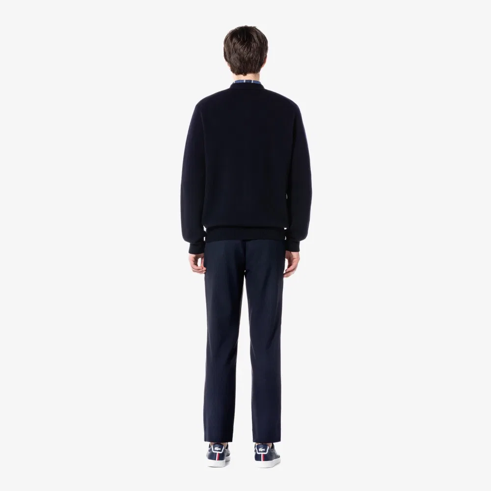 Мужские тёмно-синие брюки из имитации шерсти от Lacoste — фото 2