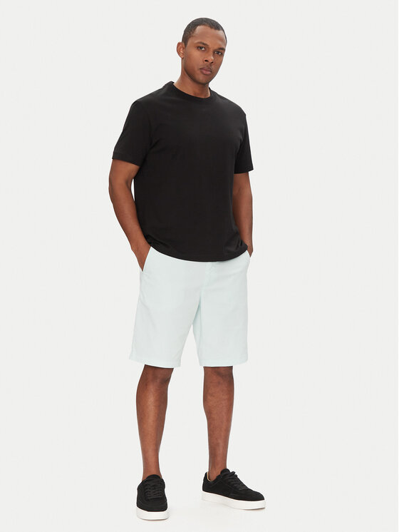 Шорты из ткани обычного кроя Chino-Slim-Shorts 50536723 Boss, голубой — фото 2