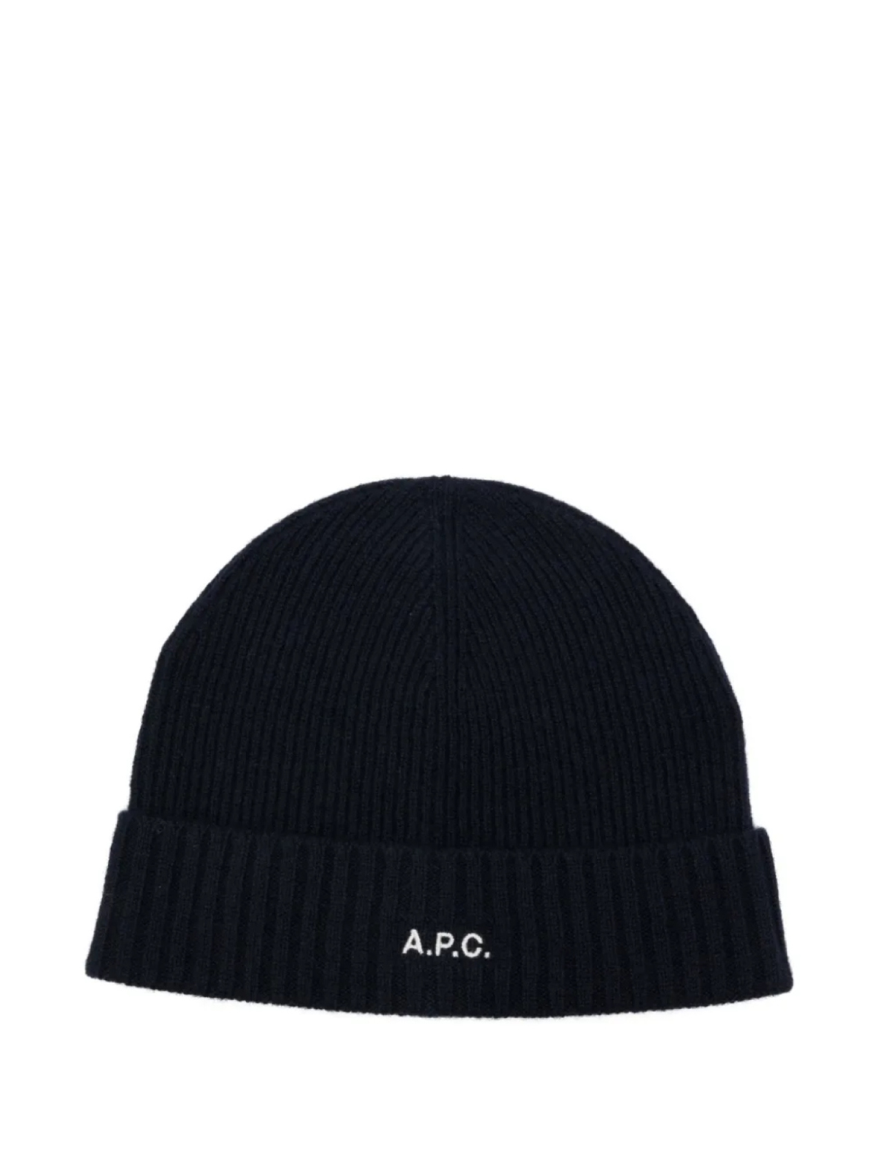 

A.P.C. шерстяная шапка бини в рубчик, синий