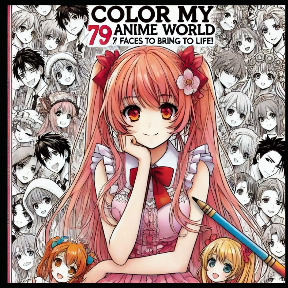 

Color My Anime World: 79 Faces to Bring to Life! (Independently published)