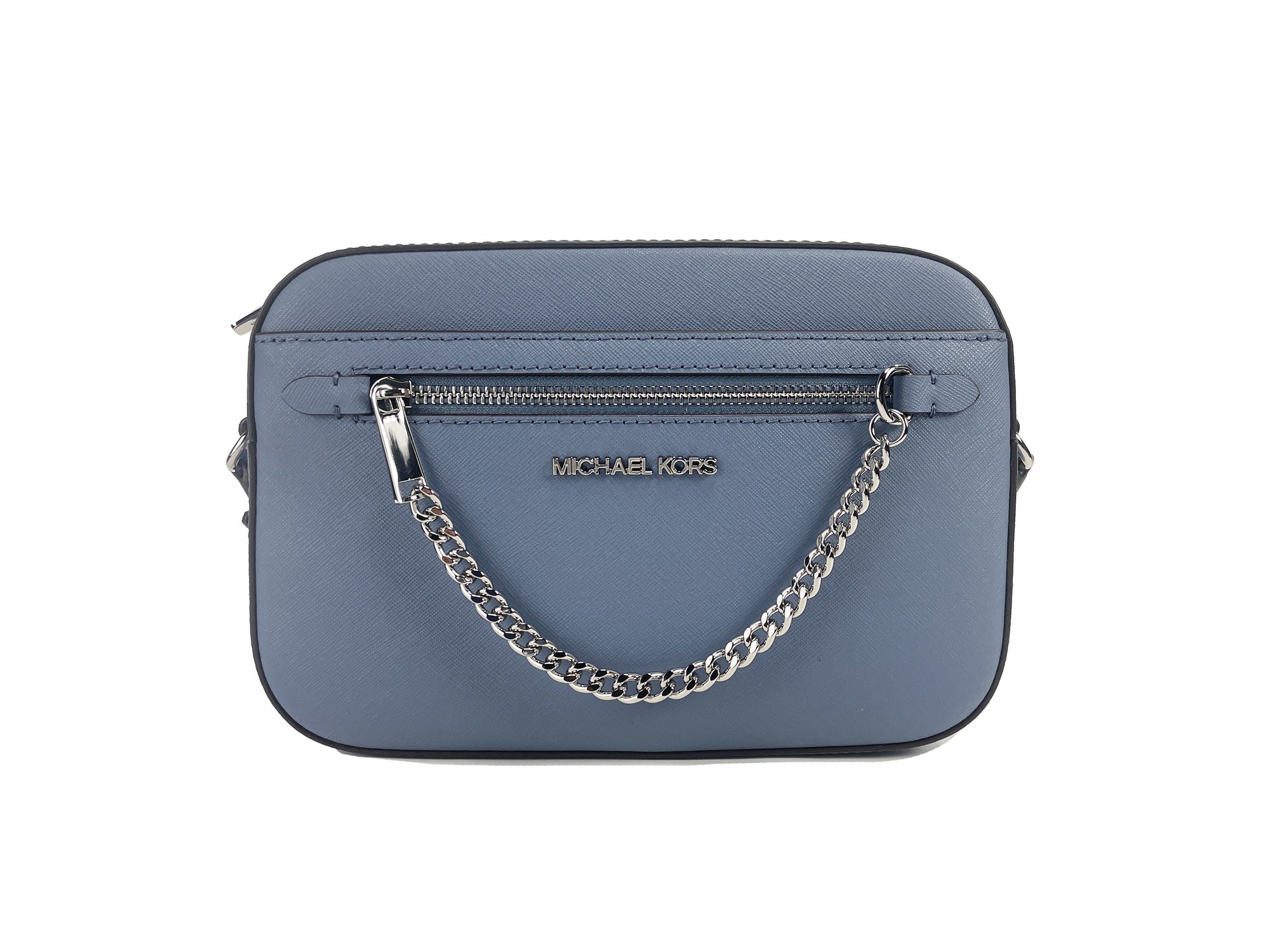 

Jet Set East West Большая джинсовая кожаная сумка через плечо на молнии с цепочкой Michael Kors