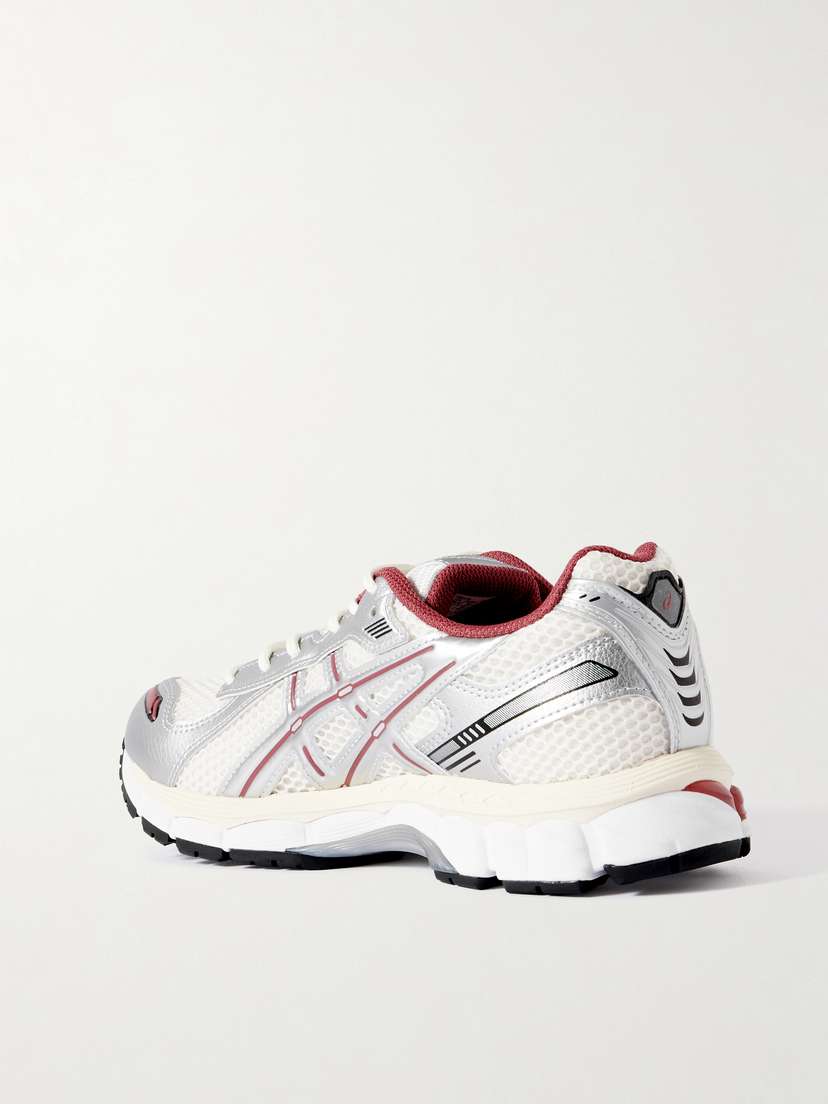 Кроссовки Kith gel-kayano 12.1 из сетки и металлизированной резины Asics, бордовый — фото 3