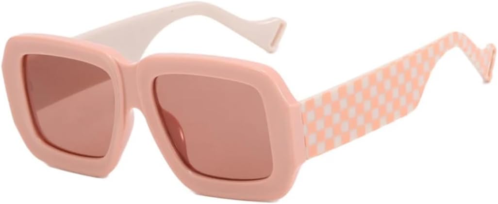 

Солнцезащитные очки с защитой UV400 | Большие линзы в стиле панк, конфетные цвета | для женщин и мужчин, для занятий спортом на открытом воздухе и вождения DSVIGF, Pink Grid Tea