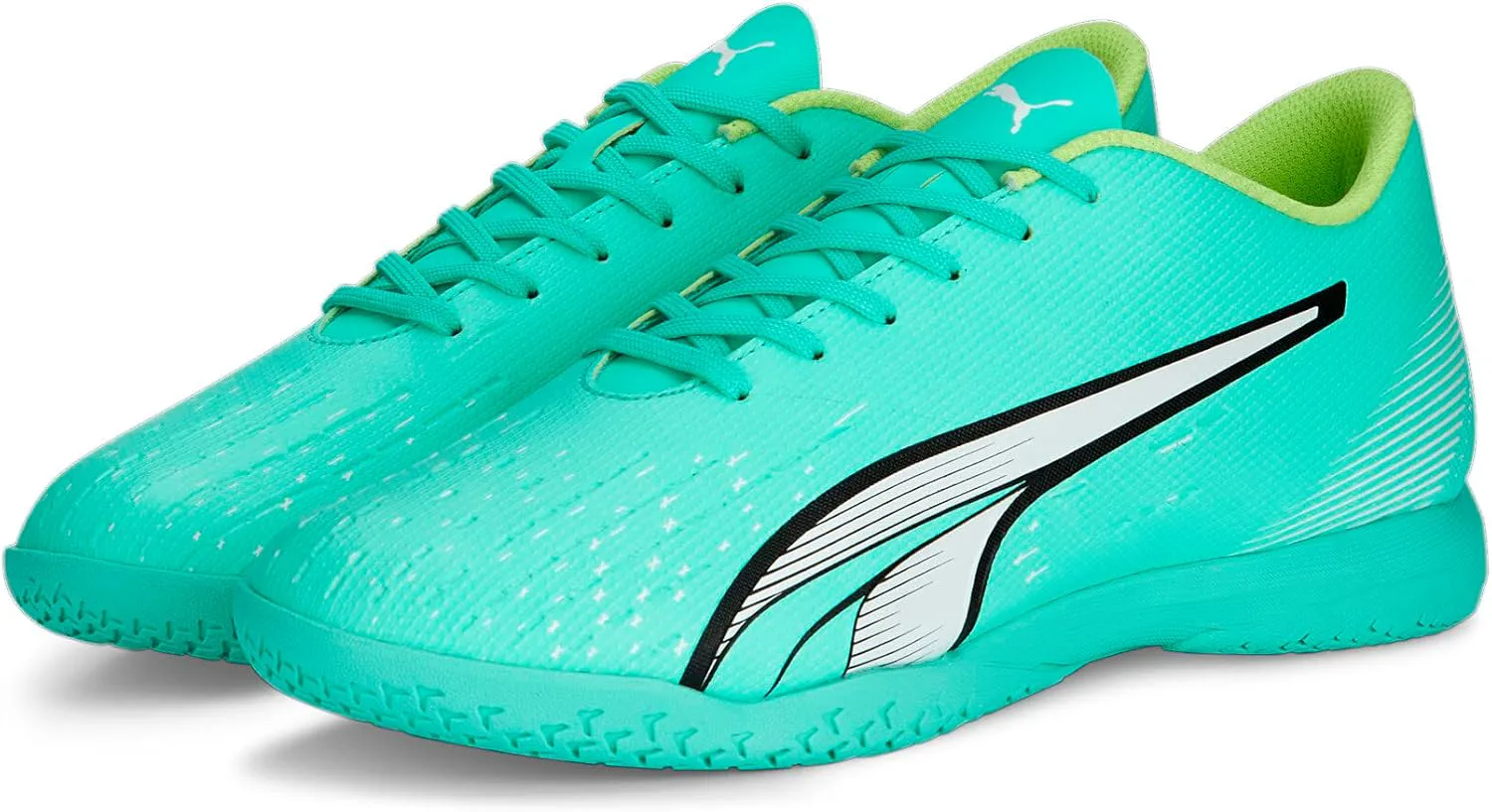 Мужские футбольные кроссовки Puma Ultra Play для игры в помещении, мятный/белый/желтый — фото 3