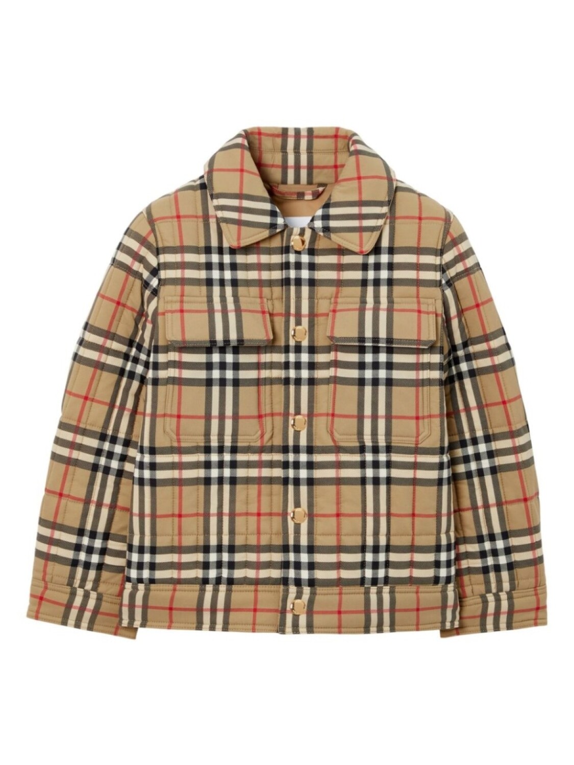 

Burberry Kids стеганая куртка в клетку Vintage Check, нейтральный цвет