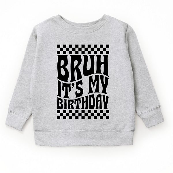 

Футболка Bruh it's my birthday в клетку The Juniper Shop, Heather Grey