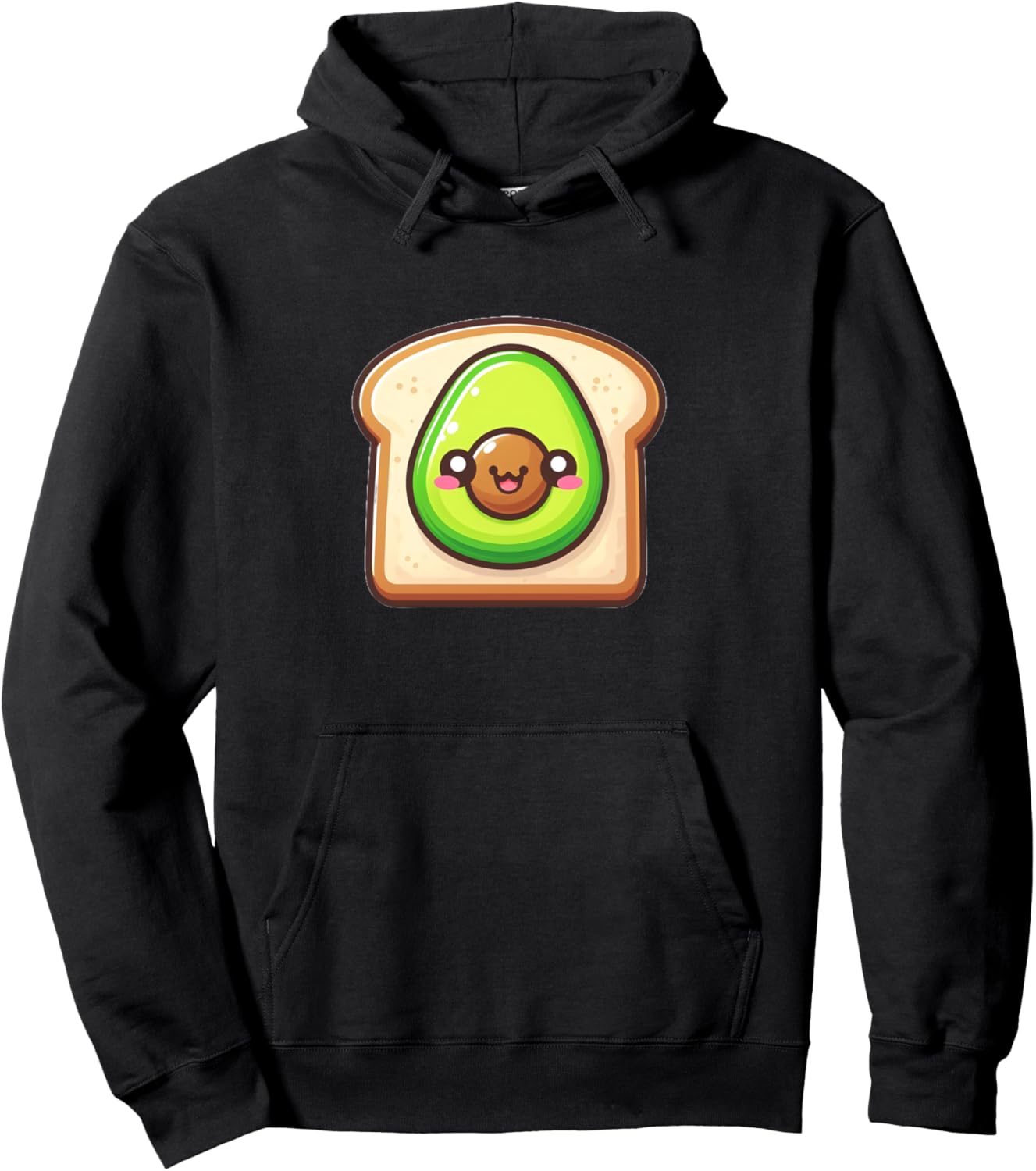 

Милая толстовка с изображением тоста с авокадо Kawaii Avocado Toast Collection, черный