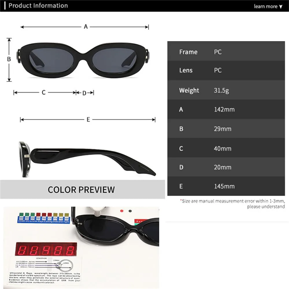 

Женские солнцезащитные очки в стиле ретро, ​​маленькие прямоугольные, «кошачий глаз», винтажные, с леопардовым принтом, солнцезащитные очки UV400 VFDHN, Red Black