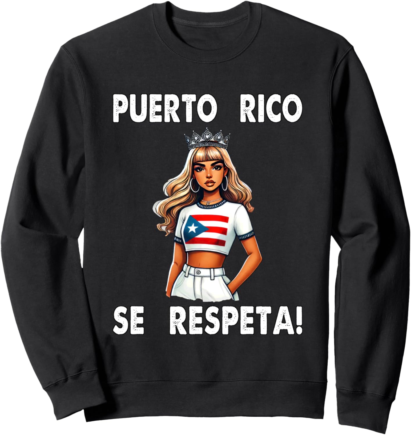

Толстовка Puerto Rico Se Respeta Queen Crown Rubia Boricua Puerto Rico Se Respeta Collection, More Here, черный