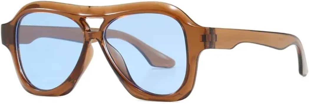 

Солнцезащитные очки с защитой UV400 | Увеличенные двойные перемычки, цвет "желе" в стиле панк | Для женщин и мужчин, для занятий спортом на открытом воздухе и вождения DSVIGF, Tea Blue