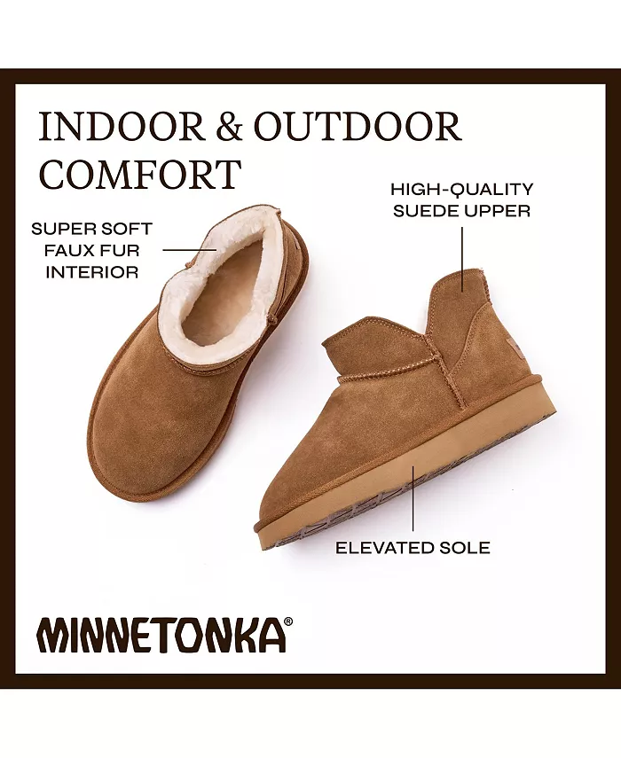 Женские замшевые тапочки-ботильоны Mavie Minnetonka, загар/бежевый — фото 4