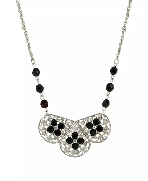 

Женское филигранное цветочное ожерелье 2028, black