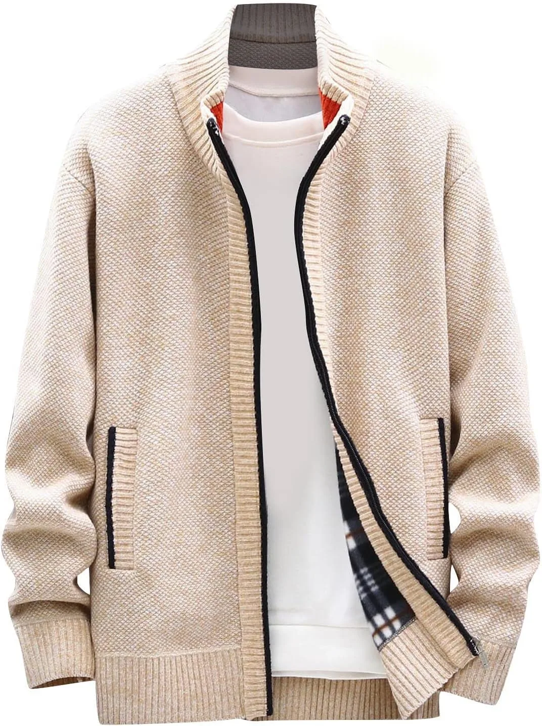 

Мужской легкий кардиган с воротником-стойкой и карманами,-4XL RTRDE