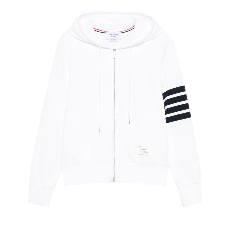 

Худи Thom Browne Classic Loopback with Engineered 4 Bar Zip Up Hoodie 'White/Navy'