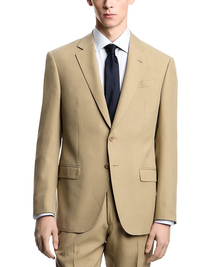 

Блейзер Regular Fit с мелкой резинкой Emporio Armani, коричневый/бежевый