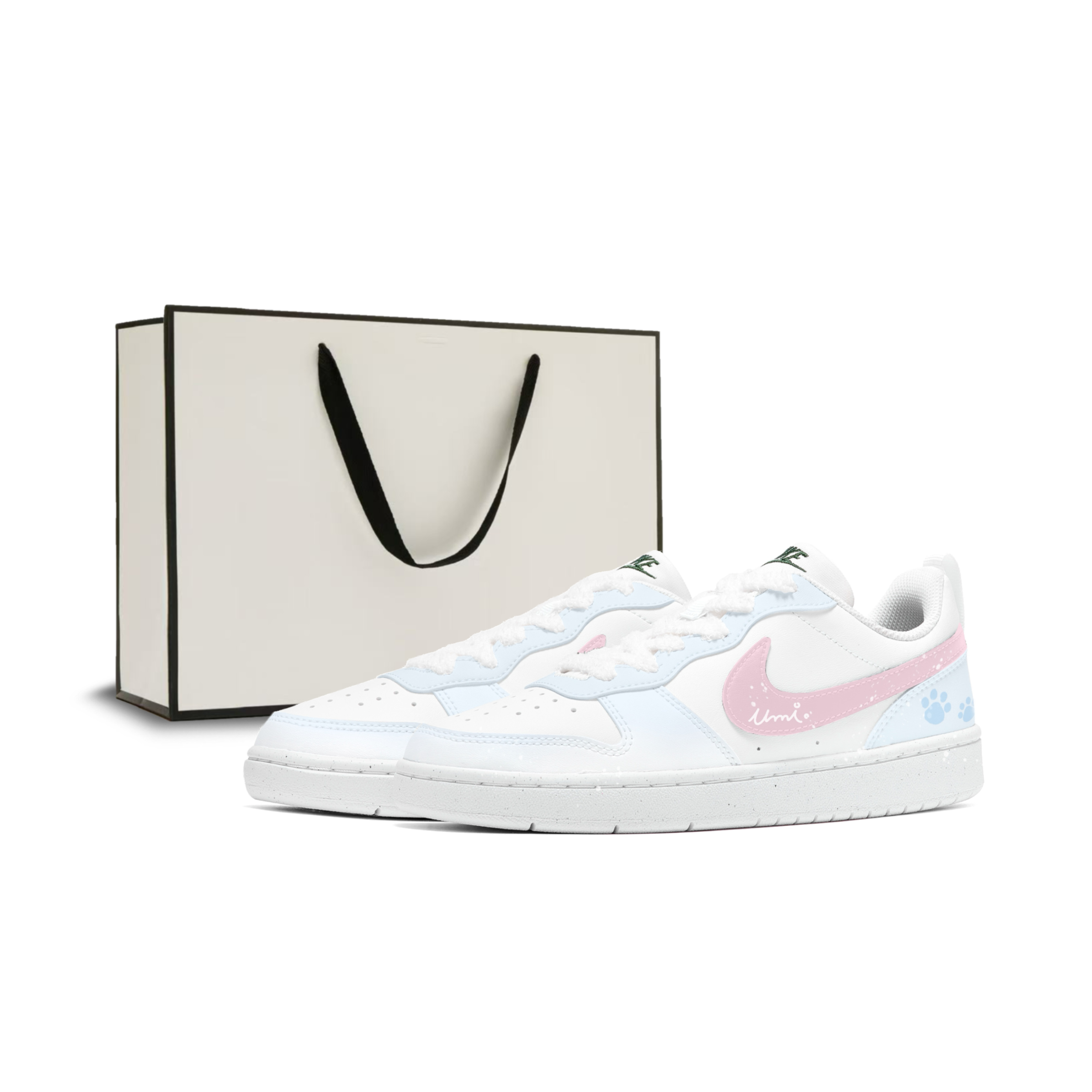 

Nike Кроссовки для скейтбординга Court Borough с устойчивой к истиранию амортизацией, дышащие, низкие, для детей, синие и розовые, для подростков