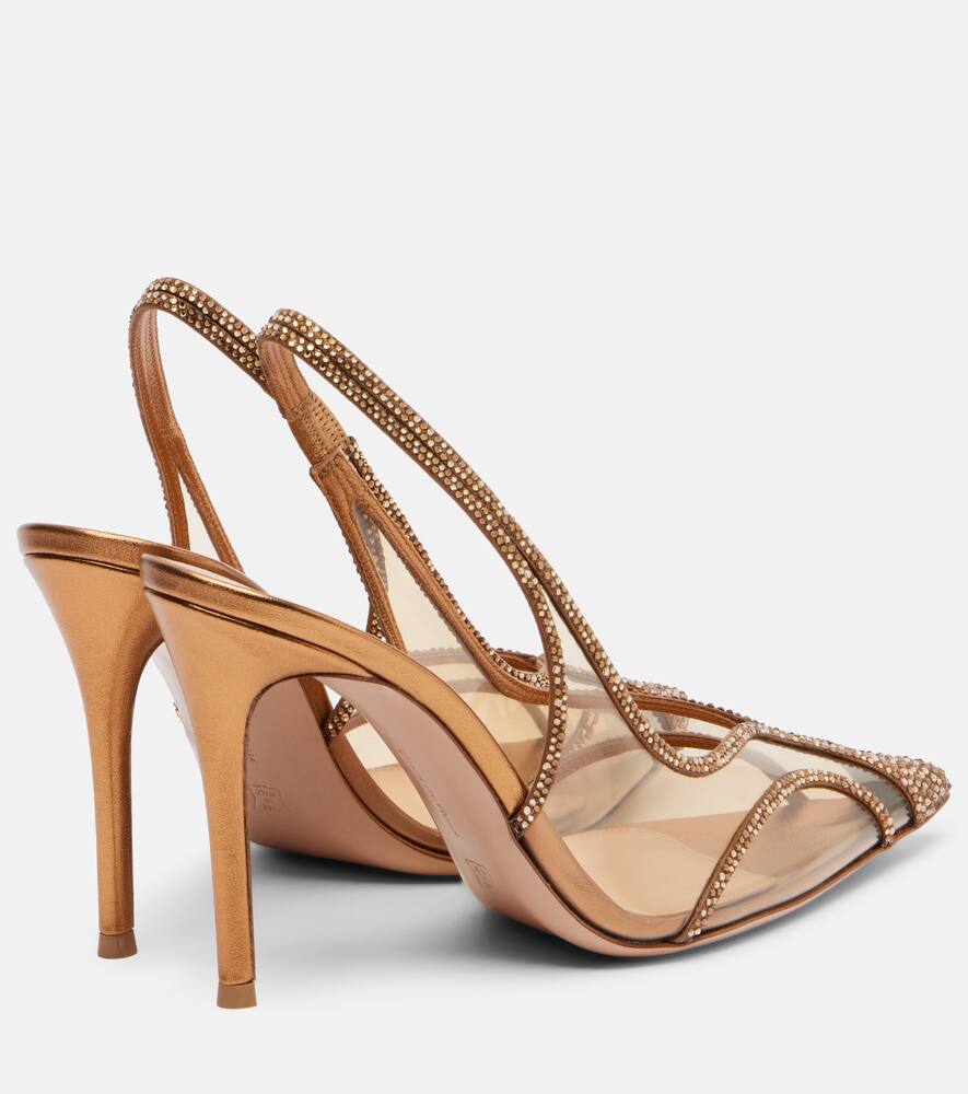 Туфли-лодочки Diana 95 из полиуретана с кожаной отделкой Gianvito Rossi, Bronze+Mekong+Bronze — фото 2