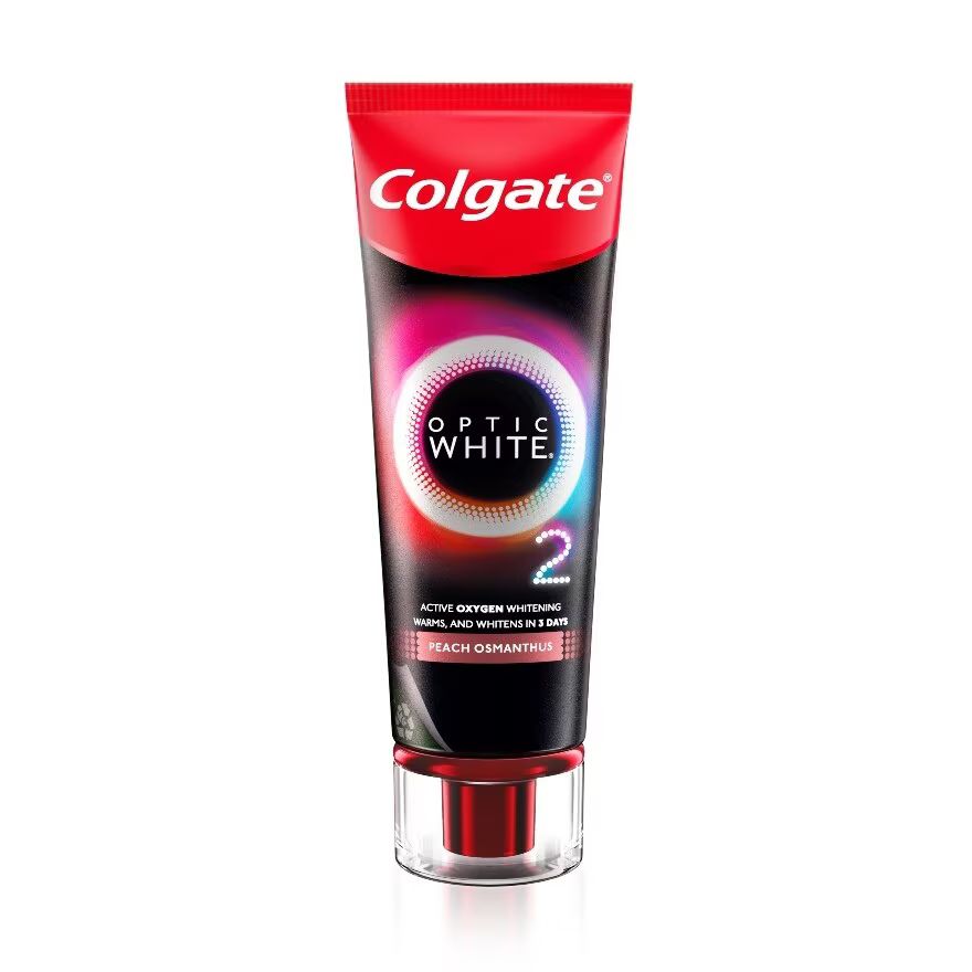 

Colgate Зубная паста Optic White O2 Персик Османтус 85 г, Red