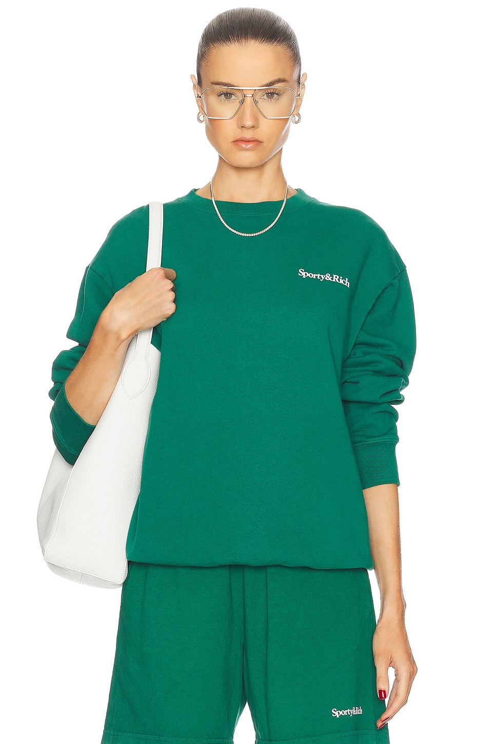 

Свитер с круглым вырезом Health Is Wealth Sporty & Rich, цвет Alpine & White