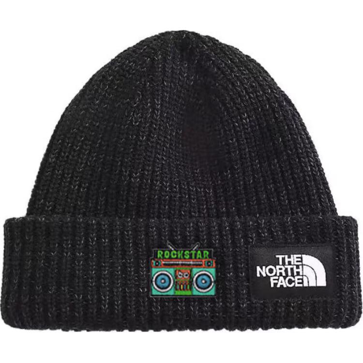 

THE NORTH FACE Хлопковая вязаная шапка унисекс черная, One Size Black Logo