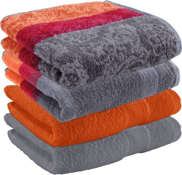 

Полотенце Erwin Müll шт 4er-Pack 163416, 50x1x100 см цвет orange/grau