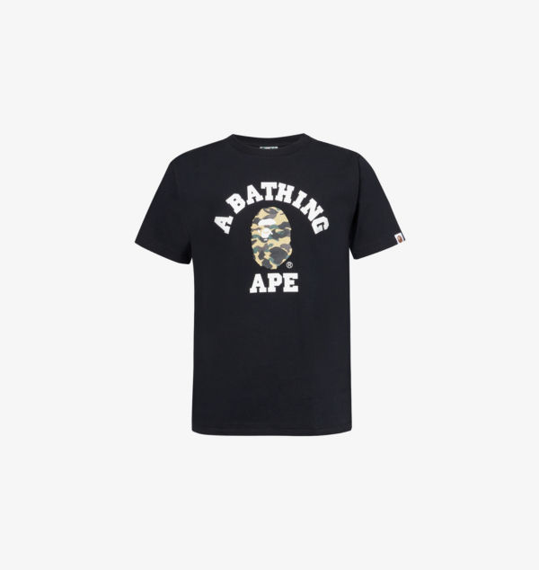 

Футболка из хлопка с графическим принтом в стиле колледжа Камо A Bathing Ape, черный