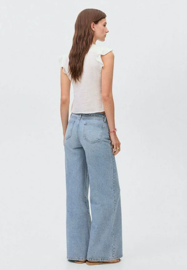 Подростковые джинсы свободного кроя Mango Kids, Light Blue — фото 3