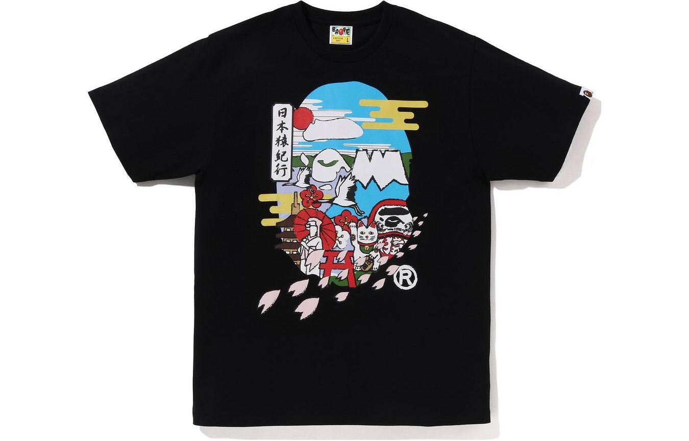 

Футболка BAPE Japan Culture с изображением головы обезьяны A Bathing Ape, черный