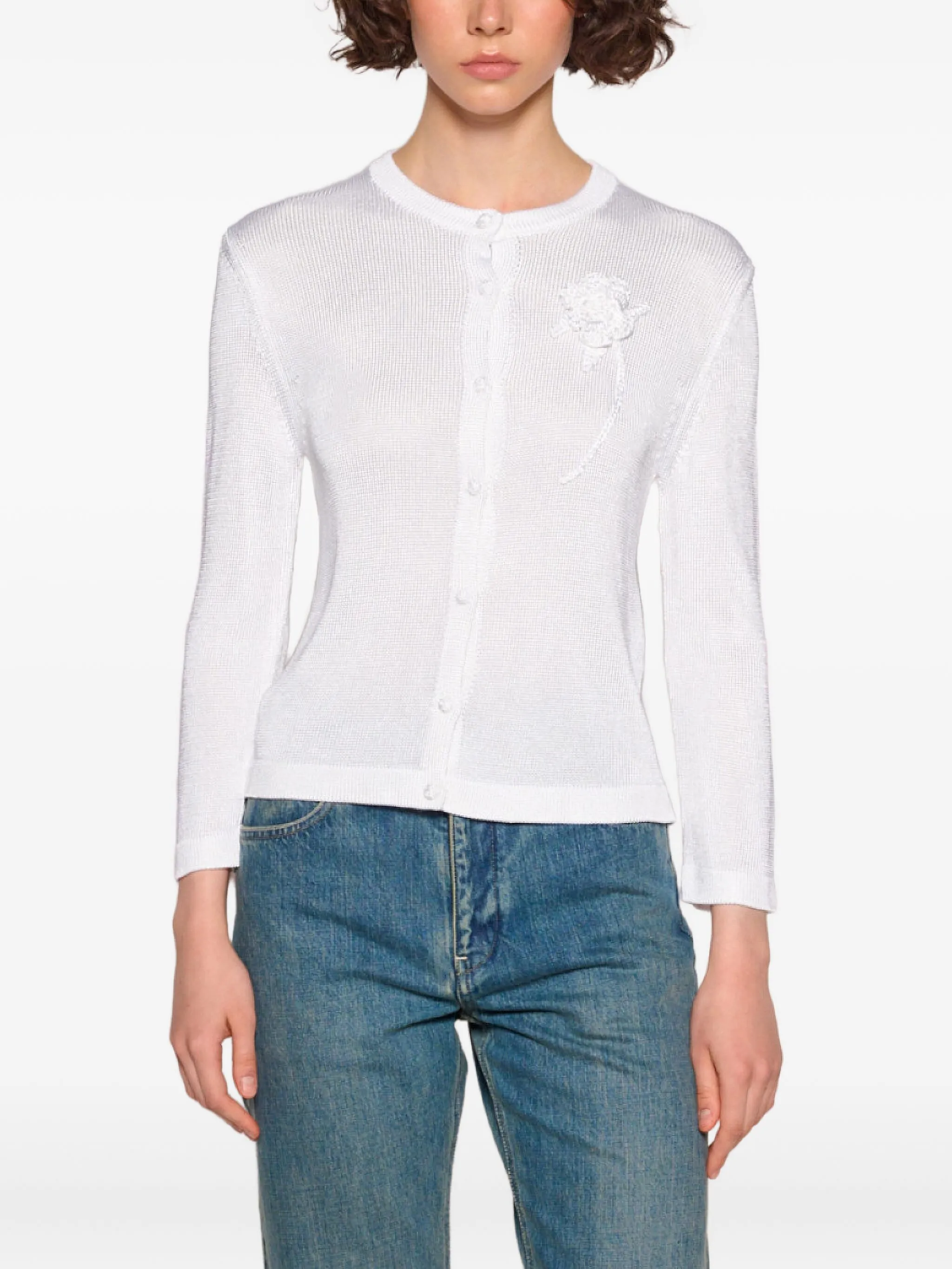 

Кардиган с цветочным узором Jil Sander, белый