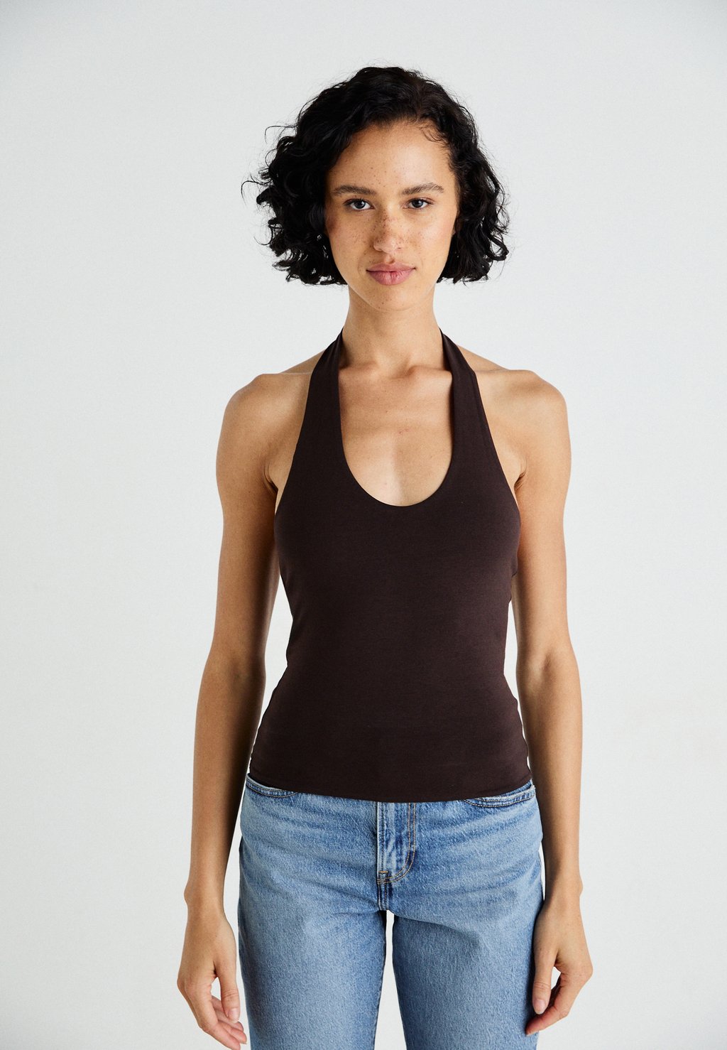 

Топ HALTERNECK Gina Tricot, коричневый