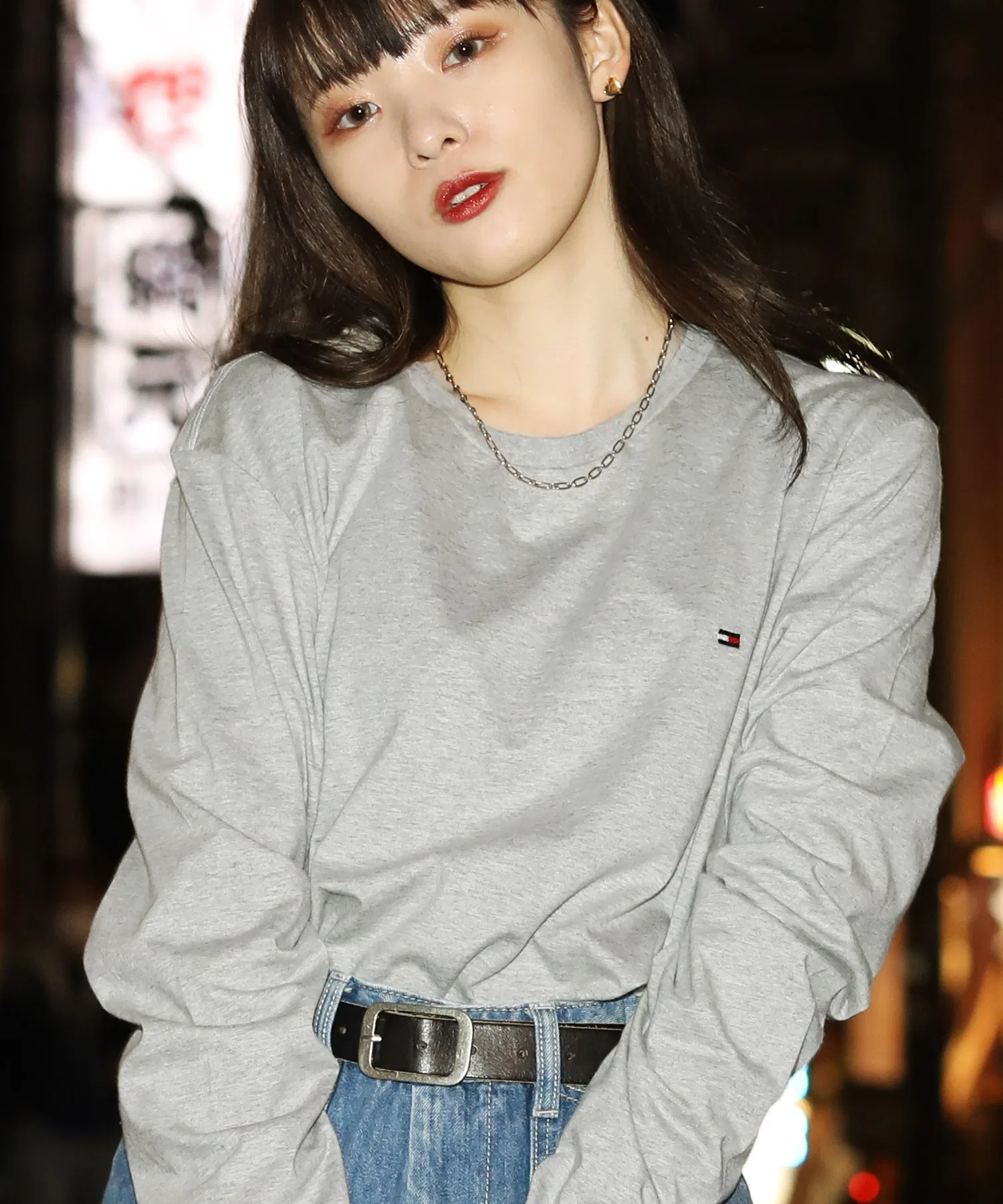 Мужская футболка TOMMY HILFIGER хлопковая с логотипом серая