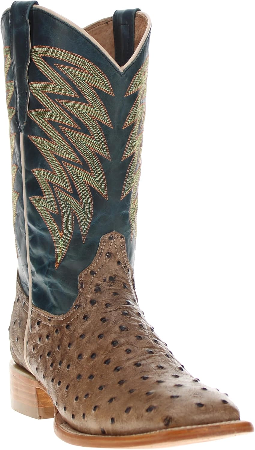 

Мужские ковбойские сапоги Vaccari Carson с широким квадратным носком из кожи с тиснением под страуса, Orix