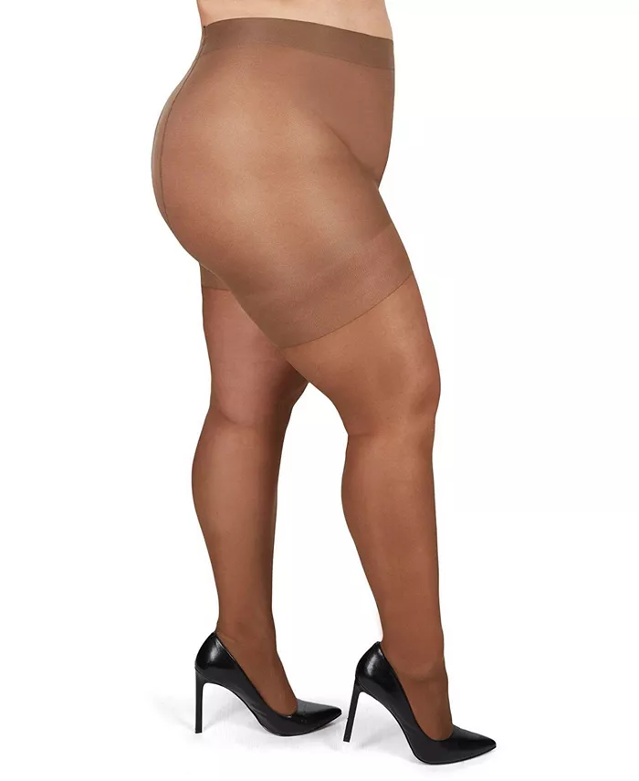 

Колготки большого размера Curvy Sheer с шелковистым верхом MM-2240 MeMoi, коричневый