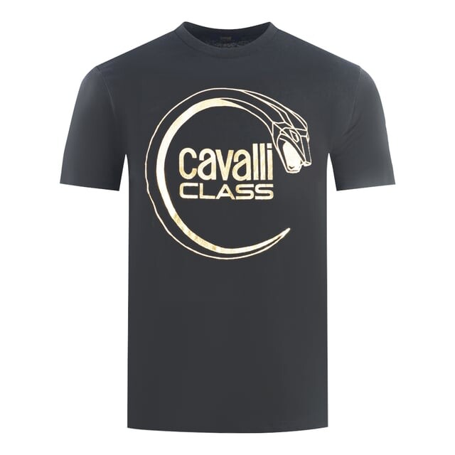 

Футболка с логотипом в виде змеи Cavalli Class, черный