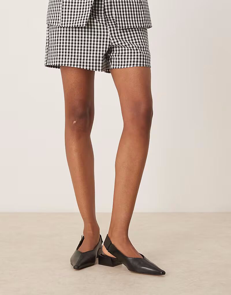 Туфли-слингбэк ASOS DESIGN Ledge из высококачественной кожи черного цвета — фото 3