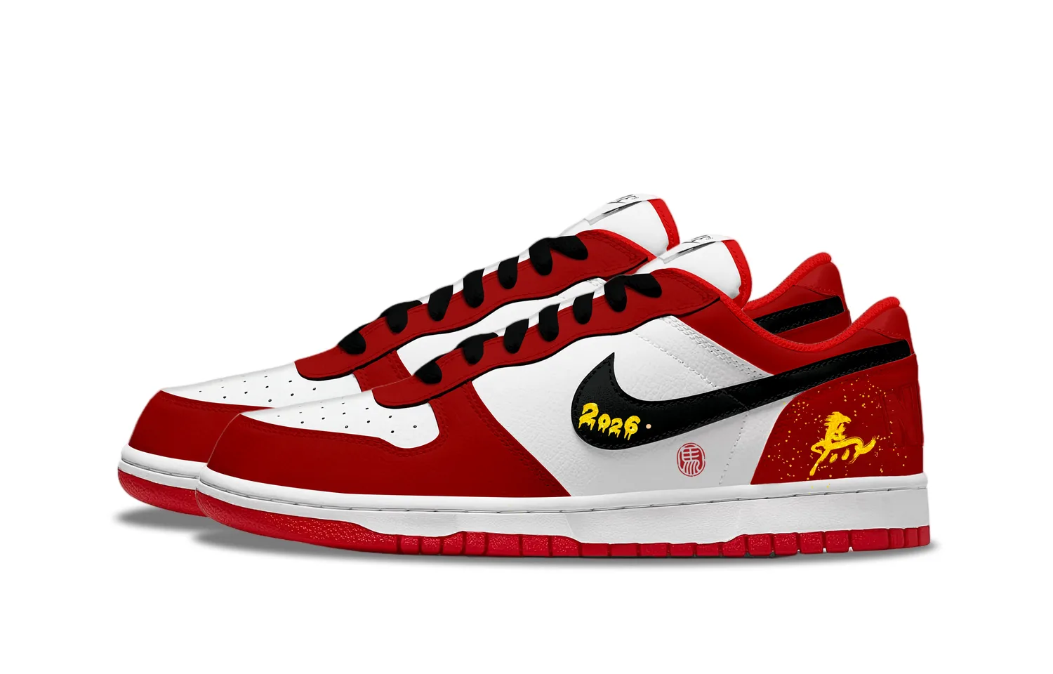 Nike Кроссовки для скейтбординга мужские low top, устойчивые к истиранию, дышащие, красные и белые — фото 4